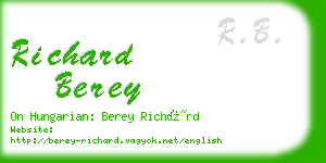 richard berey business card